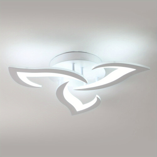 Modern LED Ceiling Light, 36W 3300 Lumens, Creative Petal Design Ceiling Light, White, 6000K Cool White Light, Acrylic Ceiling Light 2
