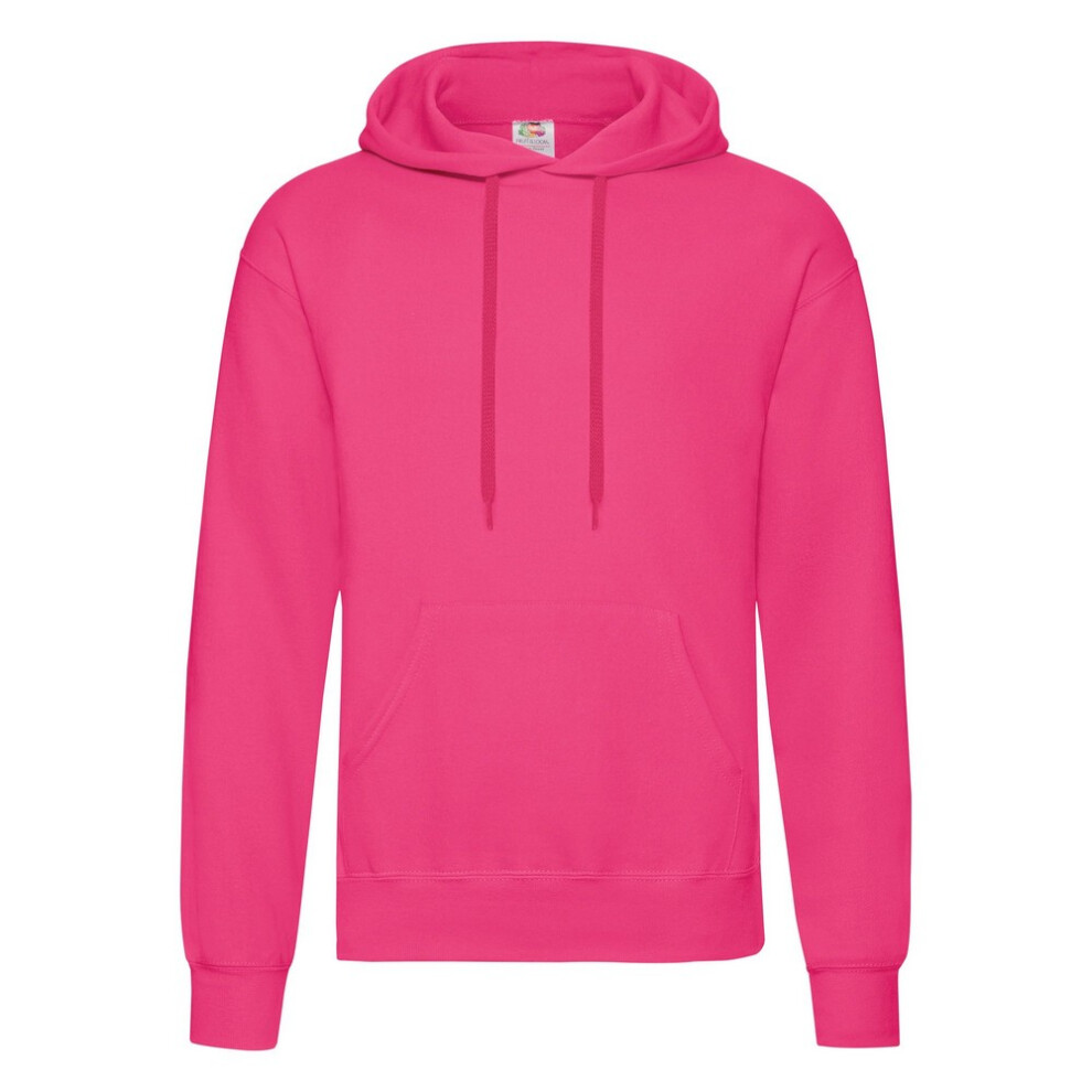 (2XL, Fuchsia) Fruit Of The Loom Mens Hooded Sweatshirt / Hoodie