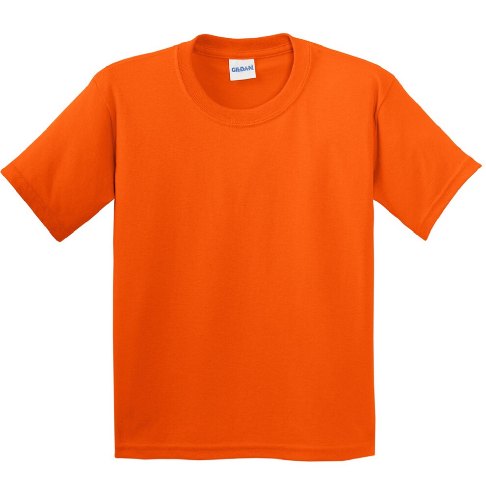 (XL, Orange) Gildan Childrens Unisex Soft Style T-Shirt