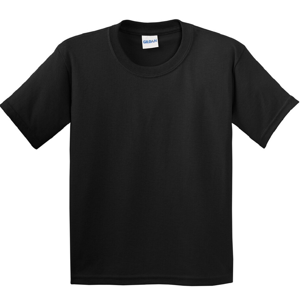 (XL, Black) Gildan Childrens Unisex Soft Style T-Shirt