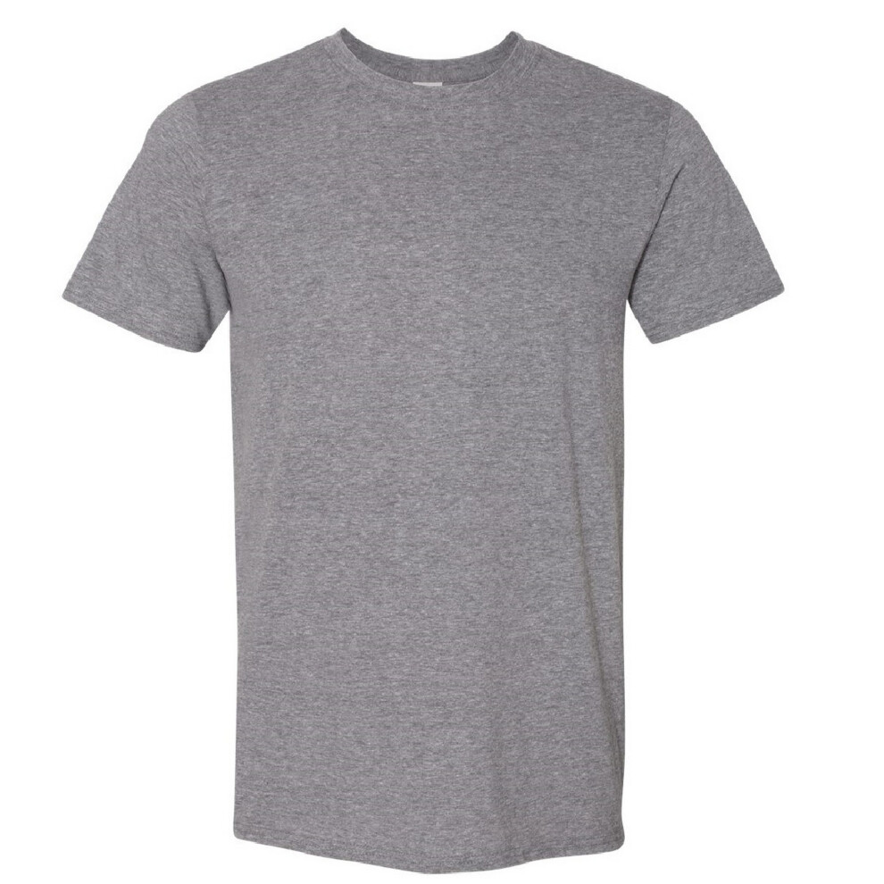 (L, Graphite Heather) Gildan Mens Short Sleeve Soft-Style T-Shirt