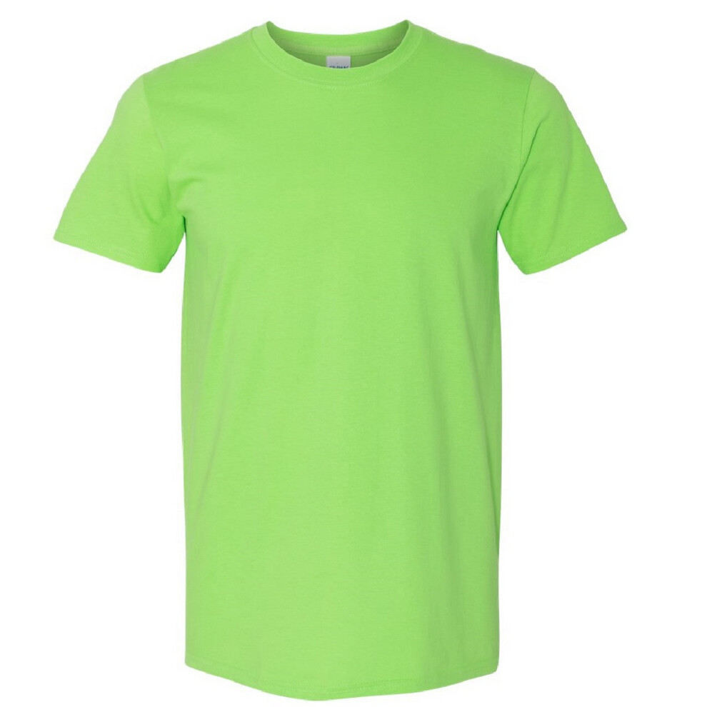 (2XL, Lime) Gildan Mens Short Sleeve Soft-Style T-Shirt