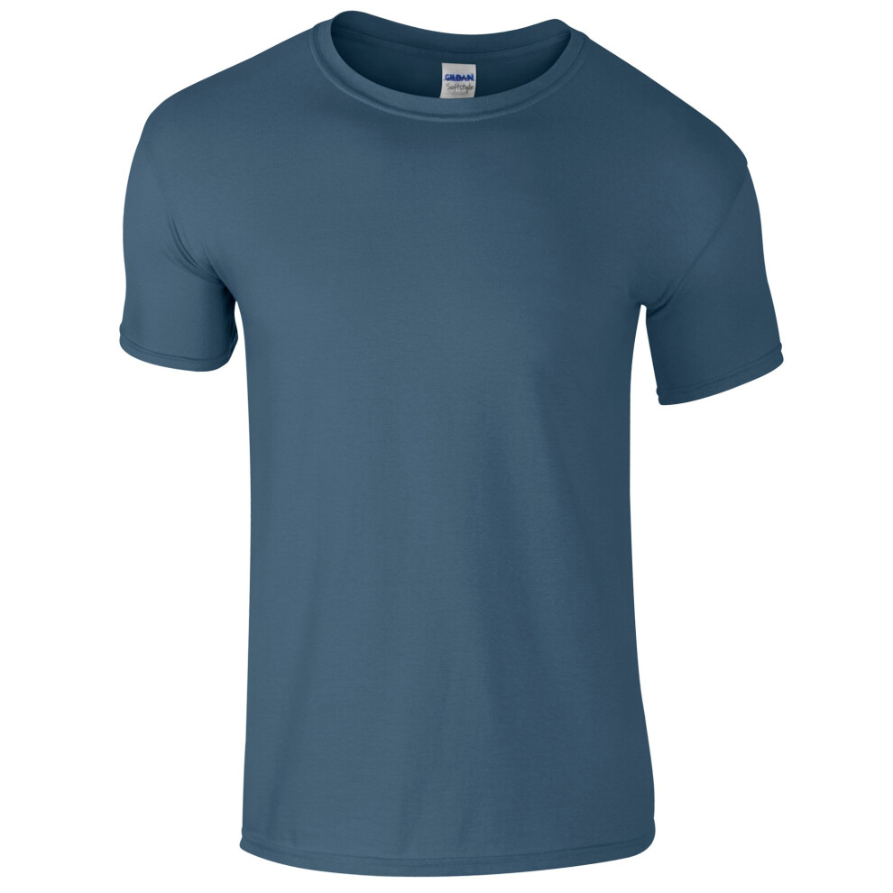 (4XL, Indigo Blue) Gildan Mens Short Sleeve Soft-Style T-Shirt