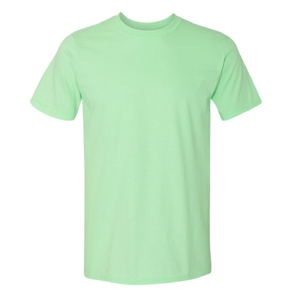 (L, Mint Green) Gildan Mens Short Sleeve Soft-Style T-Shirt