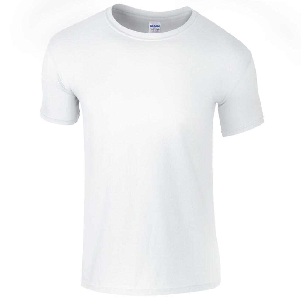 (5XL, White) Gildan Mens Short Sleeve Soft-Style T-Shirt