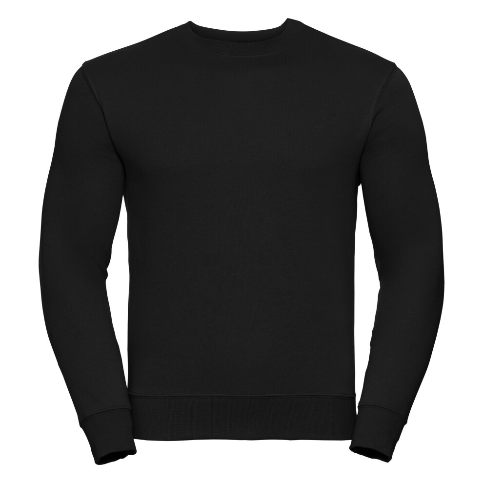 (5XL, Black) Russell Mens Authentic Sweatshirt (Slimmer Cut)
