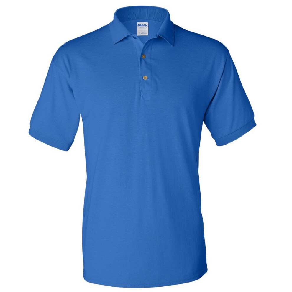 (L, Royal) Gildan Adult DryBlend Jersey Short Sleeve Polo Shirt