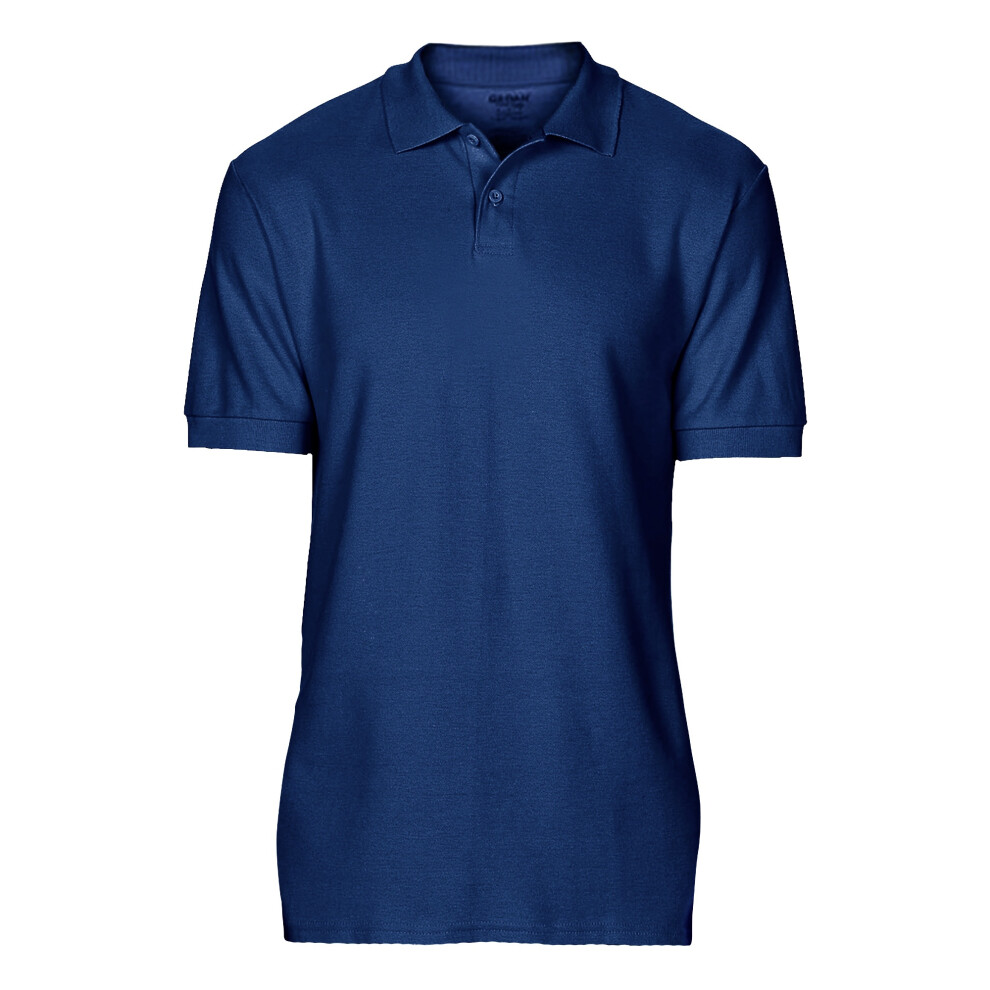 (L, Navy) Gildan Softstyle Mens Short Sleeve Double Pique Polo Shirt