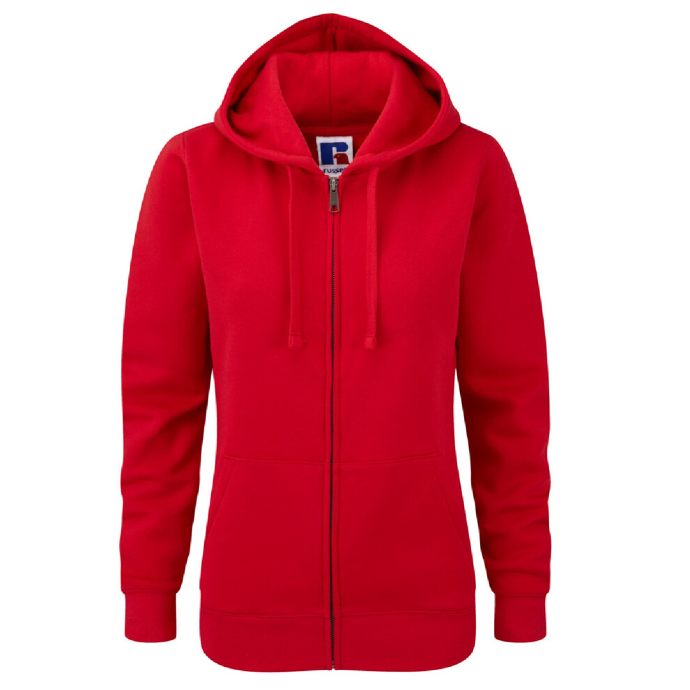 (XS, Classic Red) Russell Ladies Premium Authentic Zipped Hoodie (3-Layer Fabric)