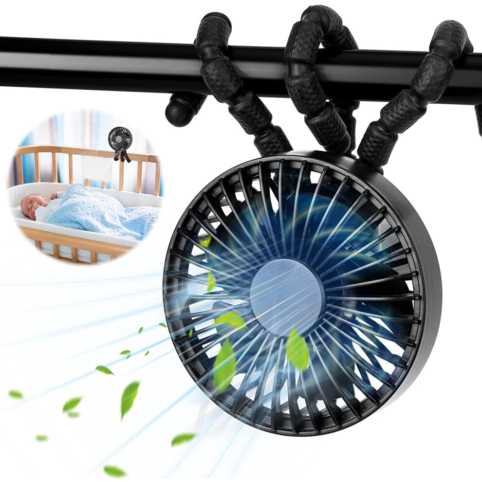 Mini Portable Pram Fan Rechargeable Small Clip on Fan for Stroller UK