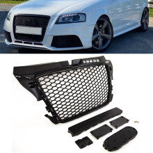 Audi A3 S3 2008-2012 Main Grille With Gloss Black Frame W/O Pdc With Emblem Holder RS Look
