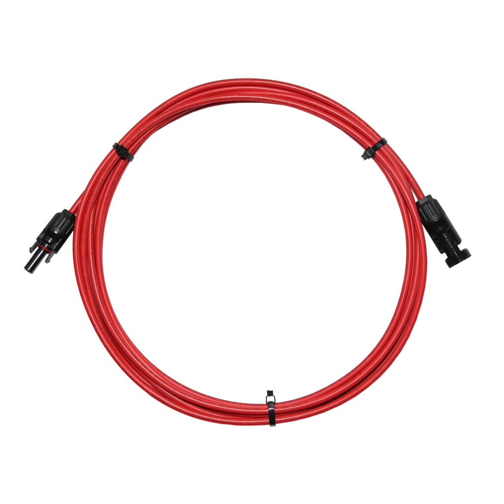 (1 meter plus MC4 Crimped) Solar Panel PV Cable, Cut to Length, TUV double insulated, 1800V, low voltage drop ( Red,) 4mmÂ². with or with our solar co