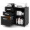 Costway 3-Drawer Filing Cabinet Printer Stand W/ Wheels Hanging Bars Open Shelves 1