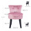 (Pink) Velvet Vanity Chair Accent Rivet Makeup Stool 6