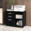 Costway 3-Drawer Filing Cabinet Printer Stand W/ Wheels Hanging Bars Open Shelves 2