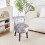 (Silver) Velvet Vanity Chair Accent Rivet Makeup Stool 5