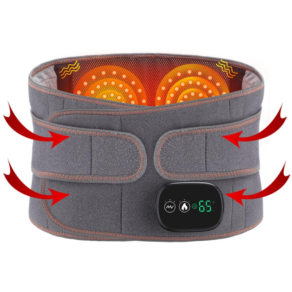 Rechargeable Lumbar Heating Pad, Wireless Heated Back Belt