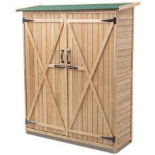 Large Outdoor Graden Shed Lockable Tool Storage Unit W/ 2 Door & Tilt Roof