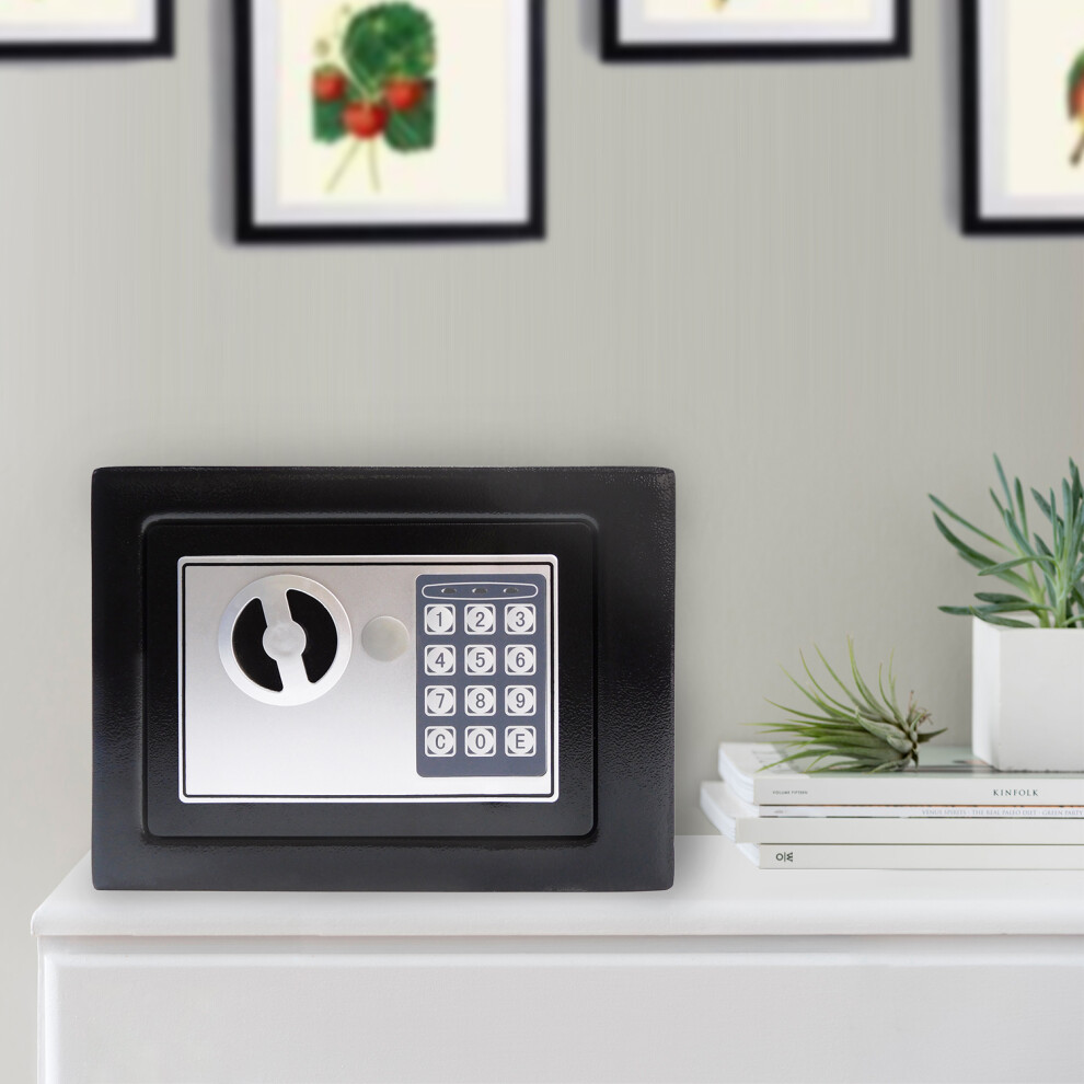 Digital Electronic Safe Box 4.6L Black Security Steel Cash Box With 2 Keys Wall Floor Mounted For Home Office Storing Money Jewelry Valuable 721703284145