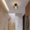 Vintage Ceiling Light, Black Semi Flush Mount Ceiling Light, Metal Cage Ceiling Light Shade 2