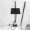 NES Home Nes Home Square Shower Mixer Handset & Riser Rail Kit Matte Black 3