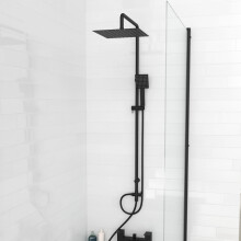 Nes Home Square Shower Mixer Handset & Riser Rail Kit Matte Black