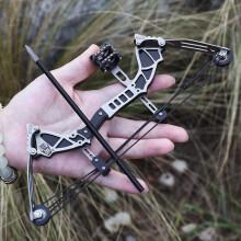 Mini Compound Bow Arrows Kit Target Shoot Game Archery Toy Gift Pocket Bow