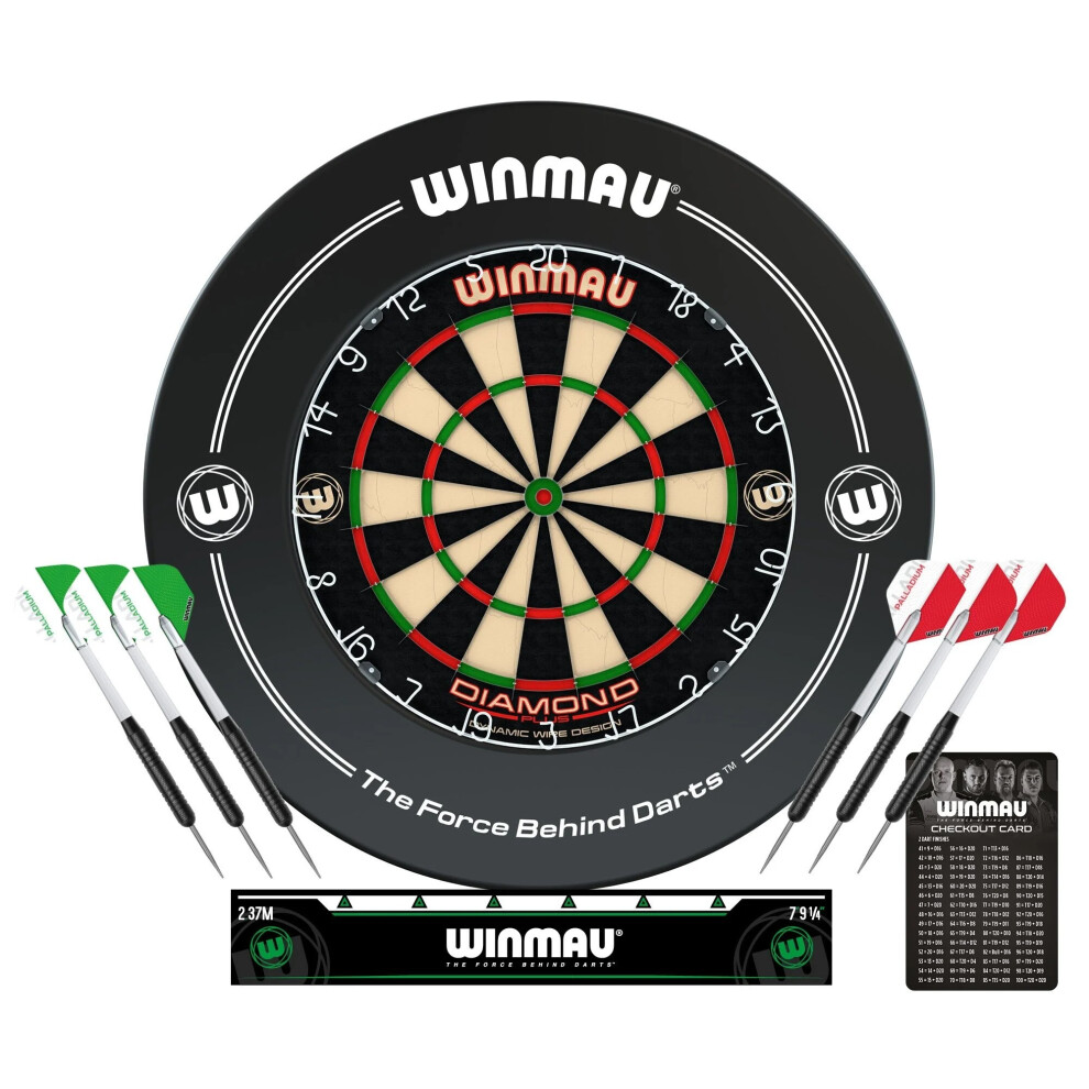 Winmau Professional Diamond Plus Dartboard and Surround Set with Darts