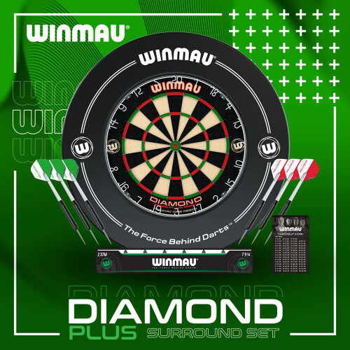winmau Winmau Professional Diamond Plus Dartboard and Surround Set with Darts 2