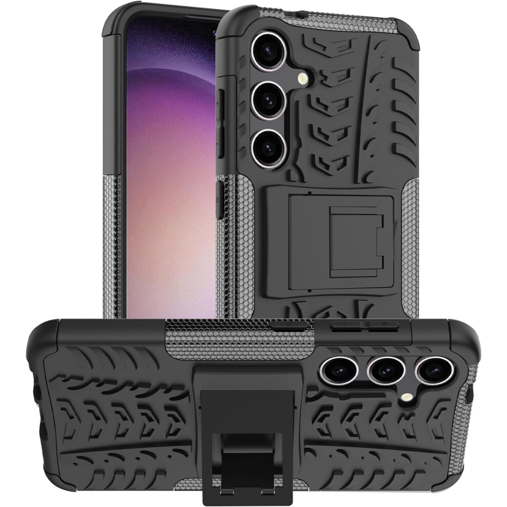 (Black) Samsung Galaxy S24 Dual Layer Shockproof Cover Black 5056298096756
