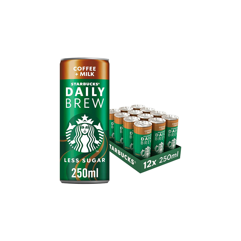 Starbucks Daily Brew Iced Coffee With Milk Cans 12 x 250ml Best Before Feb 2025