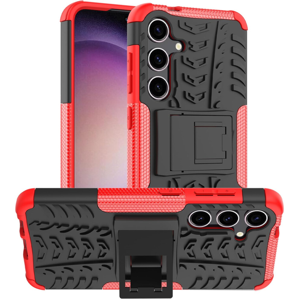 Icatchy (Red) Samsung Galaxy S24 Dual Layer Shockproof Cover Red