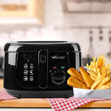 (Black) Vencier 2.5L Electric Deep Fryer for Countertops