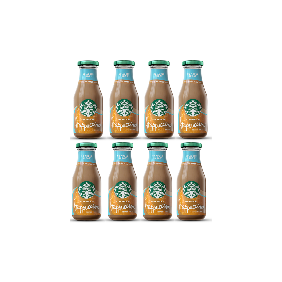 Starbucks Frappuccino Caramel No Added Sugar Glass Drink 8x250ml Best Before March 2025