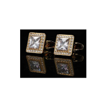 Square Gold Cufflinks with Stone Elements from Charles William Brand