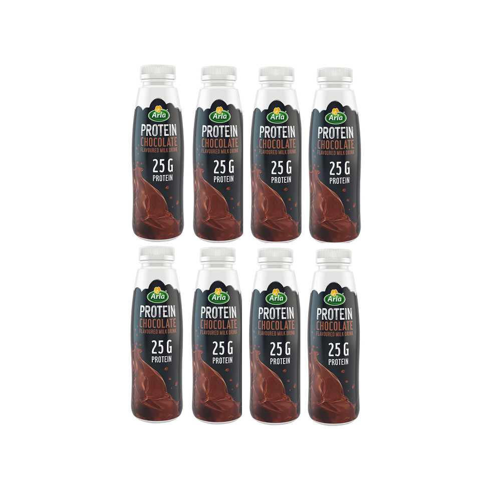 Arla Protein Shake Chocolate Flavour Milkshake Drink 8X 482Ml