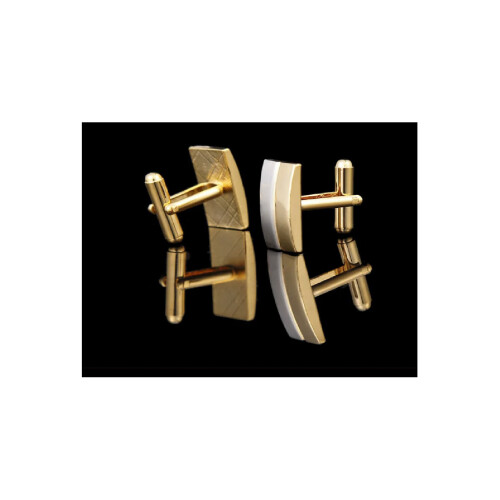 Silver Gold Cufflinks Two Tone Stripe in Stunning Design 1