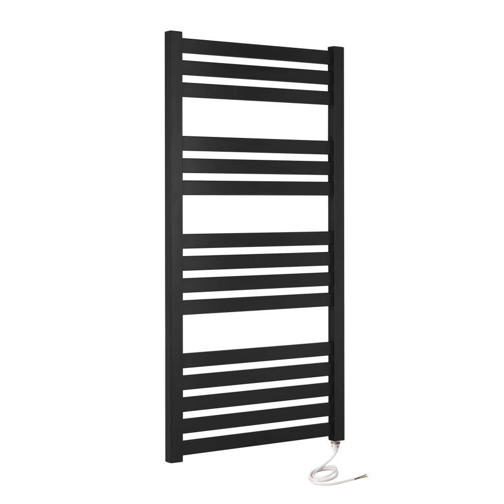 (600Mm X 1200Mm, No) Algarve Black Designer Electric Towel Rails 5065000316518