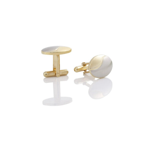 Luxury Oval Cufflinks Gold and Silver Twirl Great Gift