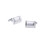 Silver Cufflinks Rectangle Shape Ridged Edge Smart Formal Cufflink 1