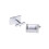 Silver Cufflinks Rectangle Shape Ridged Edge Smart Formal Cufflink 2