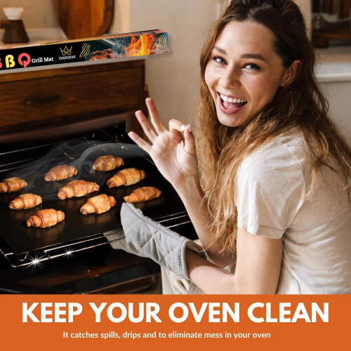 5 Pack Oven Base Liner Sheet with Brush Large Non Stick Grill Mat 1