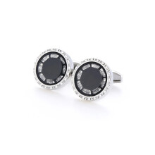 Silver and Black Cufflinks with Stunning Elements from Charles William