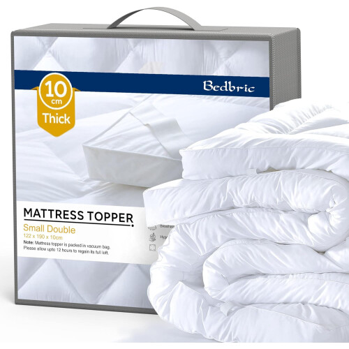 Bedbric Soft Fluffy Mattress Topper Small Double with Elastic Straps