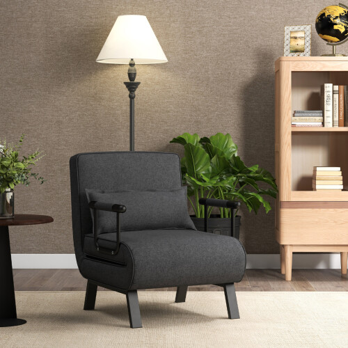 Costway Folding Single Sofa Bed Convertible Sleep Chair w/Adjustable Backrest 2