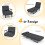 Costway Folding Single Sofa Bed Convertible Sleep Chair w/Adjustable Backrest 2