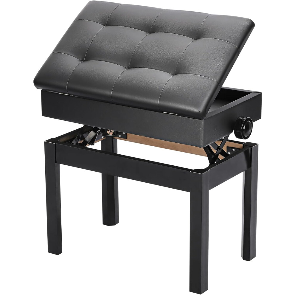 Classic Digital Keyboard Piano Bench Padded Seat Stool Solid Wooden