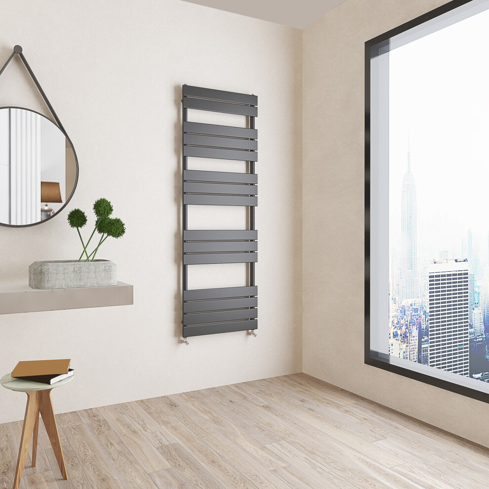 (Anthracite, 1600x600mm) Aica Towel Rail Radiator High Output Heating