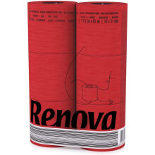 Renova Red 3-Ply Soft Toilet Paper 8619 - 140 Sheets per Roll, 100% Virgin Pulp, Dermatologically & Gynaecologically Tested