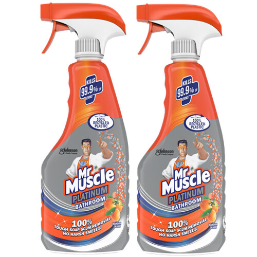 Mr Muscle 2 x Mr Muscle Platinum Bathroom Trigger Spray - 500ml